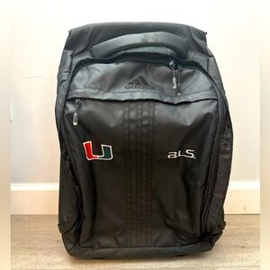 Travel Carry-on suitcase luggage with wheels. Adidas University of Miami